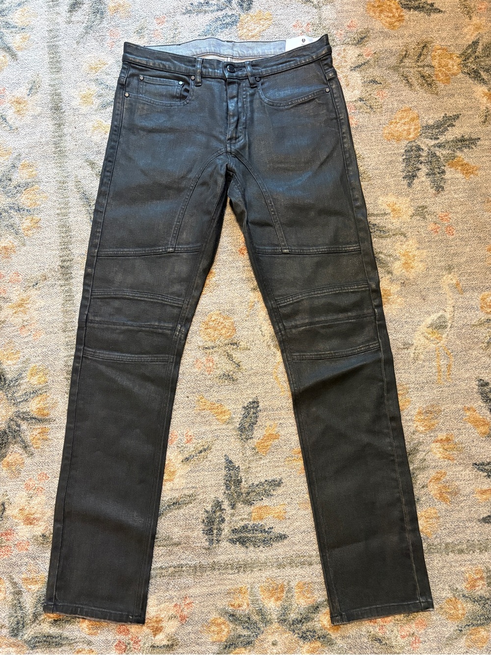 Belstaff England Waxed Coated Moto Biker Denim Jeans